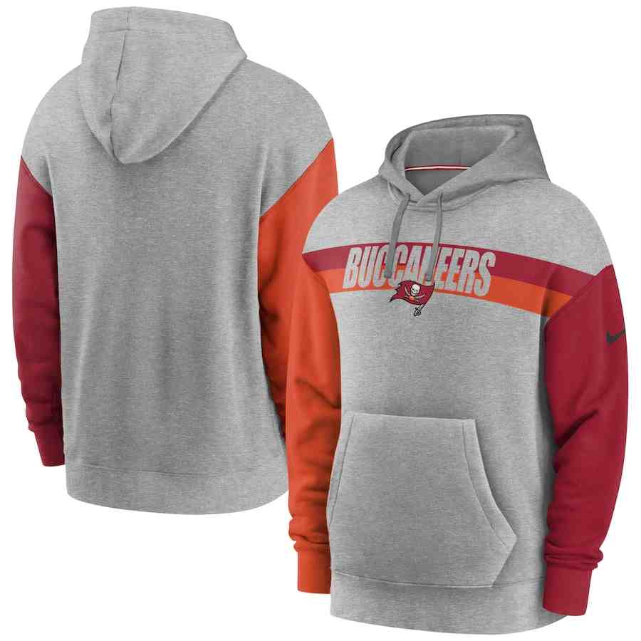 Nike Tampa Bay Buccaneers Heathered Gray Fan Gear Heritage Tri-Blend Pullover Hoodie