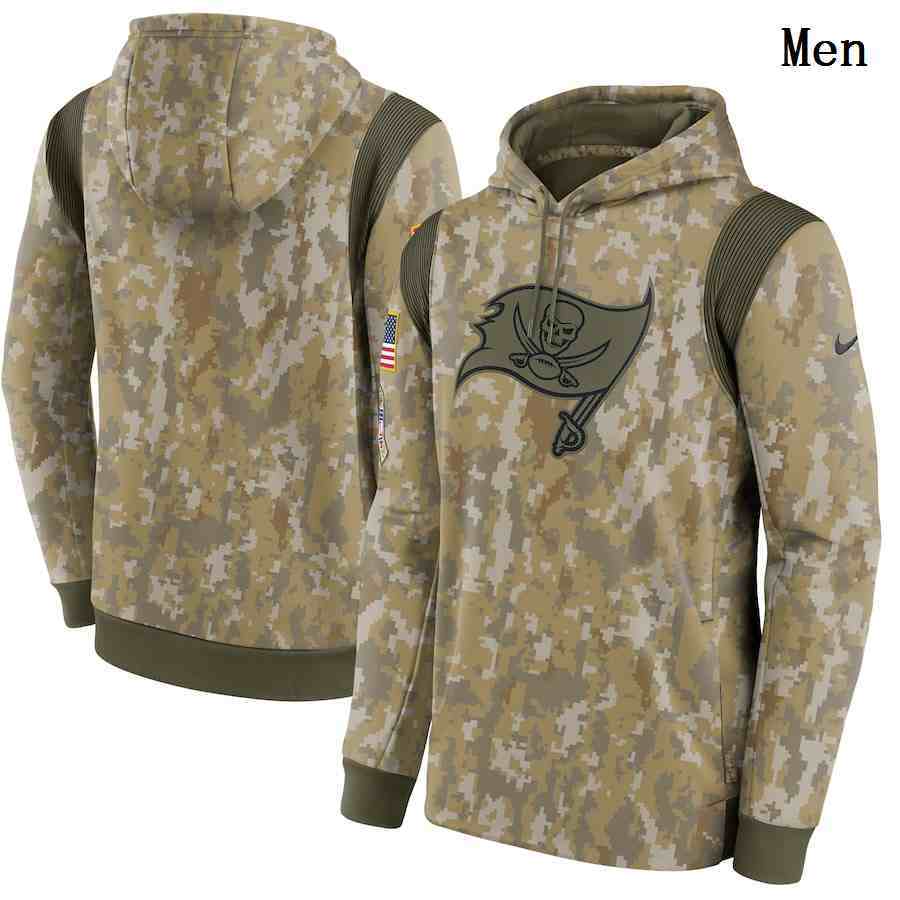 Men's Tampa Bay Buccaneers Nike Camo 2021 Salute To Service Therma Performance Pullover Hoodie