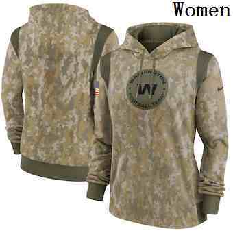 Women's Washington Football Team Nike Camo 2021 Salute To Service Therma Performance Pullover Hoodie