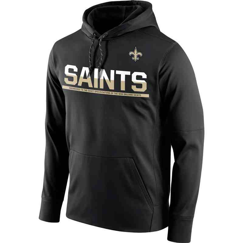 Men's New Orleans Saints Nike Black Sideline Circuit Pullover Performance Hoodie