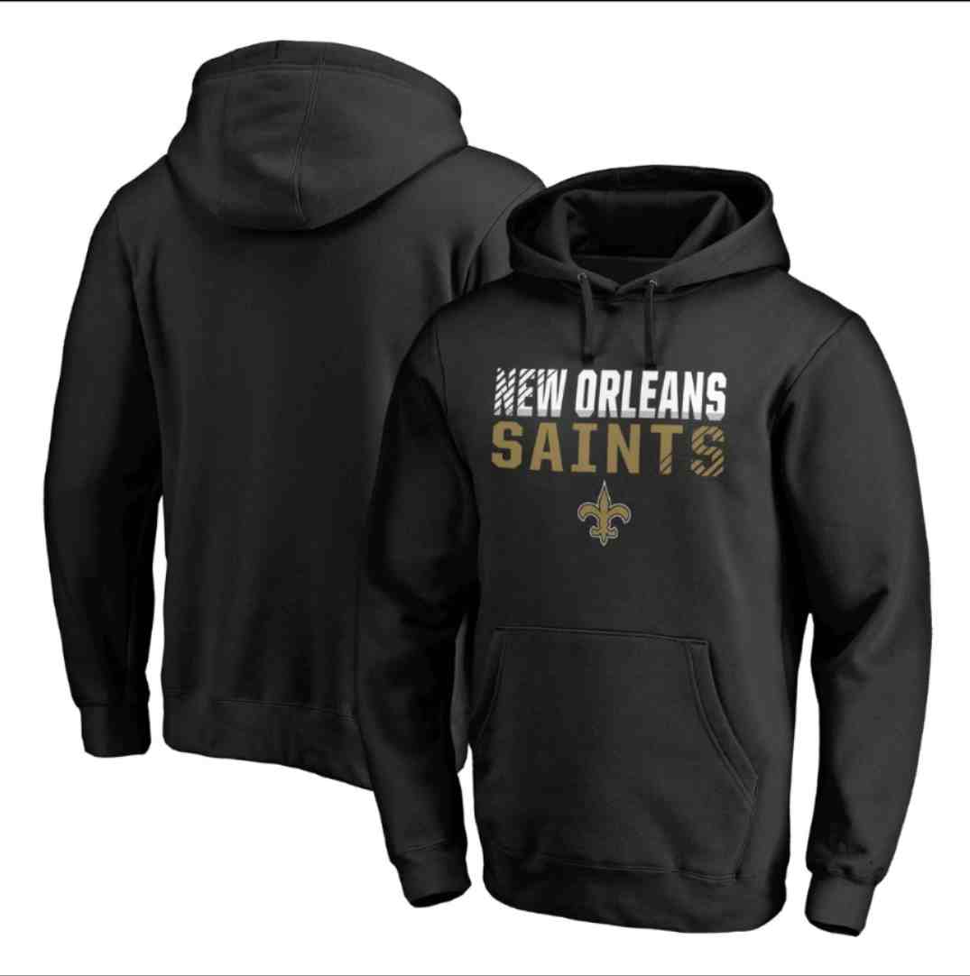 Men's New Orleans Saints Black Sideline Circuit Pullover Performance Hoodie