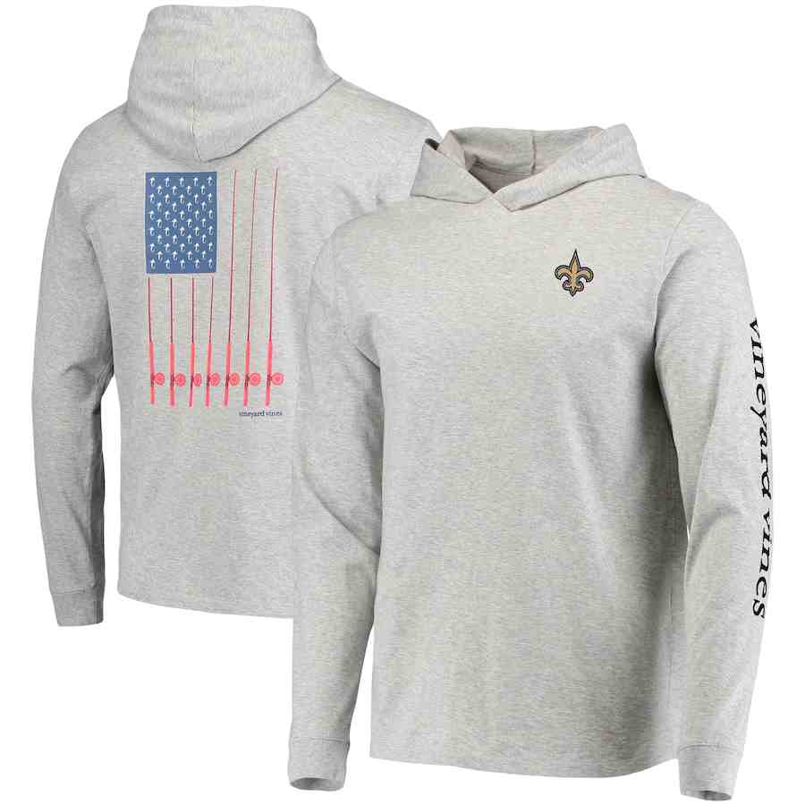 Men's New Orleans Saints Grey Performance Pullover Hoodie