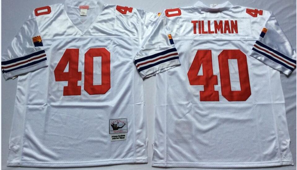 Men's Arizona Cardinals 40 Pat Tillman 2000 Throwback White Jersey