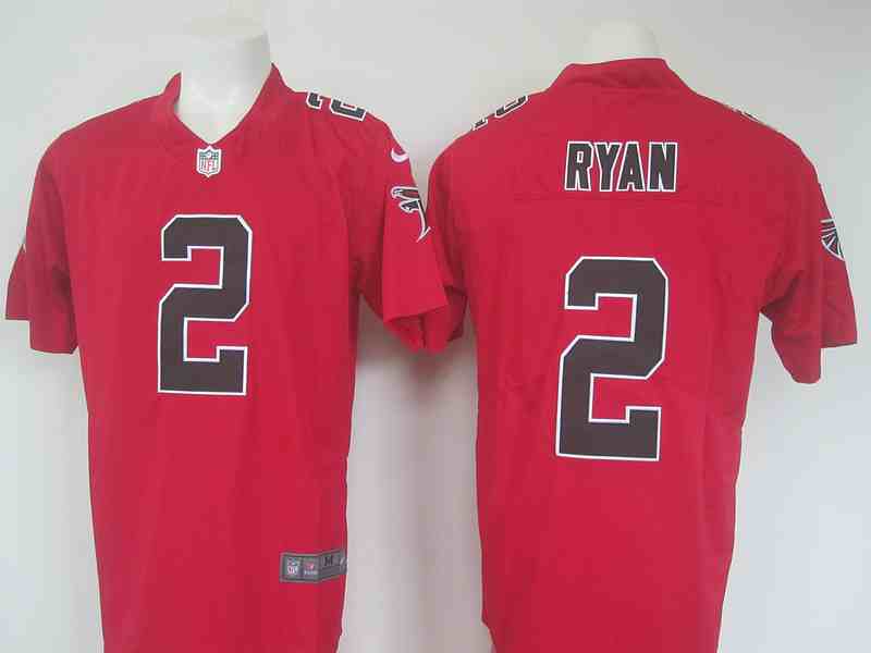Nike Falcons 2 Matt Ryan Red Color Rush Limited Jersey