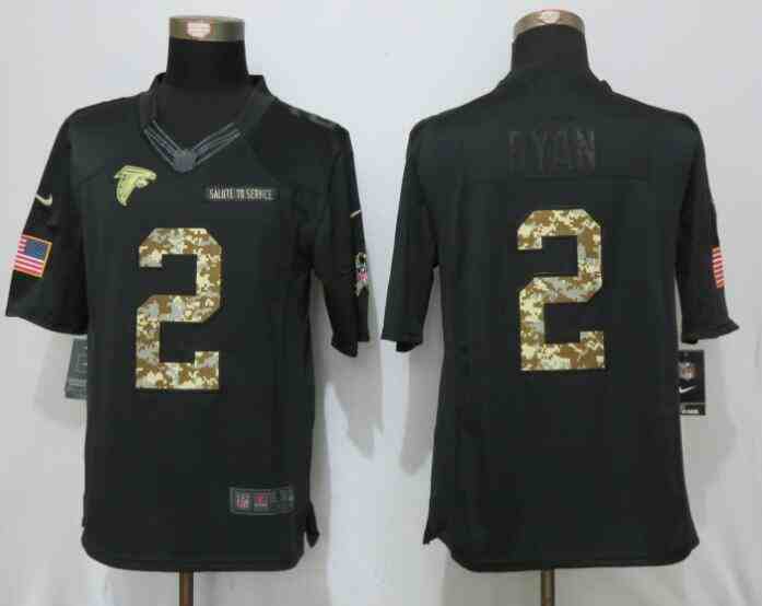 Nike Falcons 2 Matt Ryan Anthracite Salute To Service Limited Jerseys