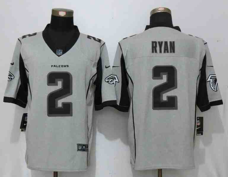 Nike Falcons 2 Matt Ryan Gray Gridiron II Limited Jerseys