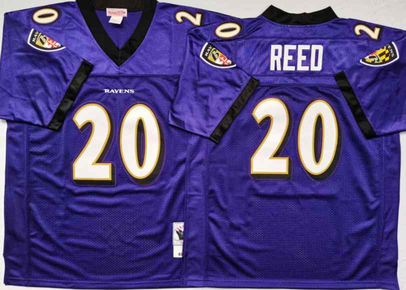 Men's Baltimore Ravens 20 Ed Reed 2004 Throwback Purple Jersey