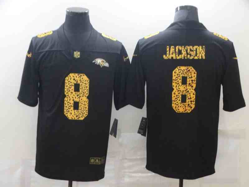 Nike Ravens 8 Lamar Jackson Black Leopard Vapor Untouchable Limited Jersey (2)