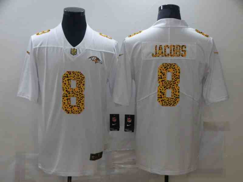 Nike Ravens 8 Lamar Jackson White Leopard Vapor Untouchable Limited Jersey