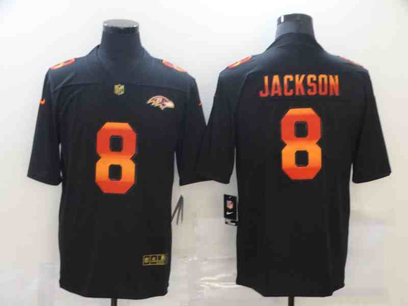 Nike Ravens 8 Lamar Jackson  Black colorful fashion Edition  Limited Jersey