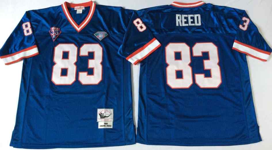 Men's Buffalo Bills 83 Andre Reed 1994 Throwback Blue Jersey