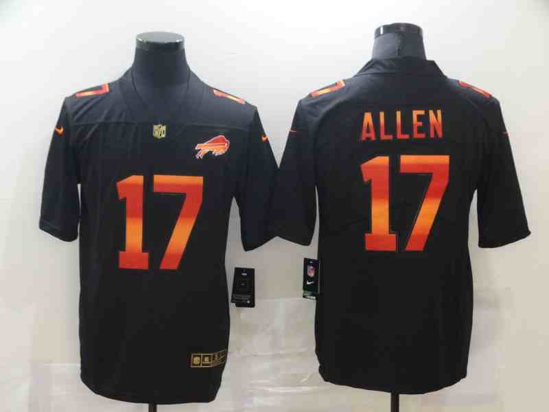 Nike Bills 17 Josh Allen Black colorful fashion Edition  Limited Jersey