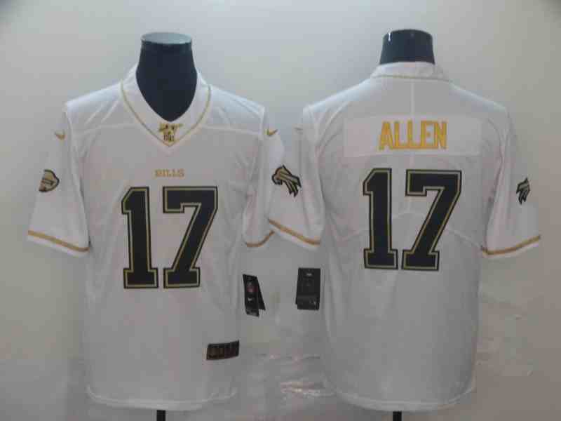Nike Bills 17 Josh Allen White Gold Vapor Untouchable Limited Jersey