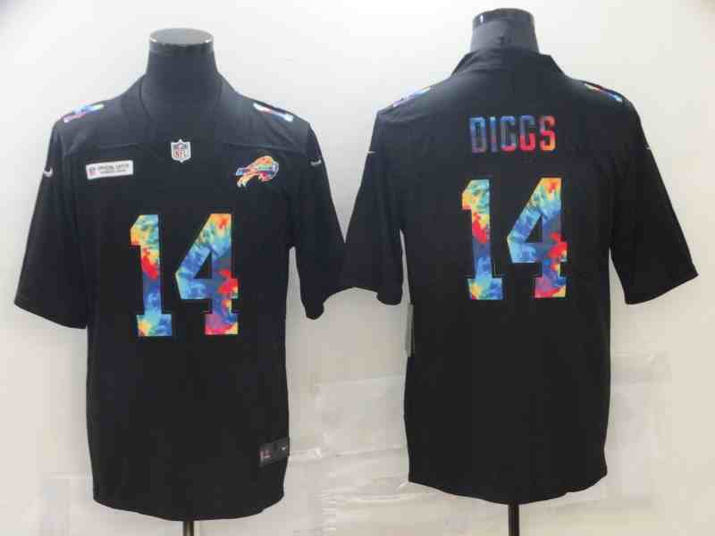 Nike Bills 14 Stefon Diggs Black Vapor Untouchable Rainbow Limited Jersey