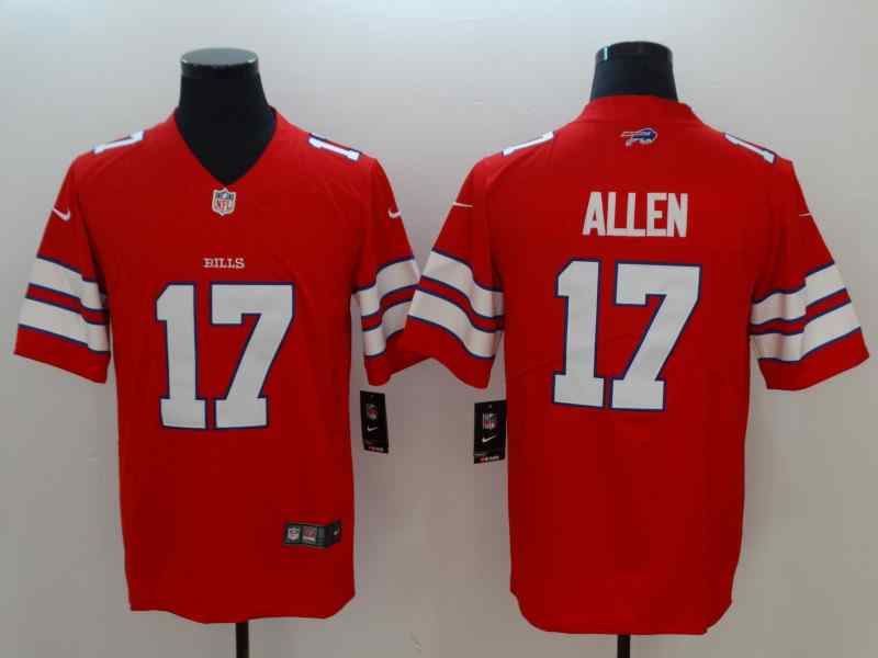 Nike Bills 17 Josh Allen Red Color Rush Limited Jersey