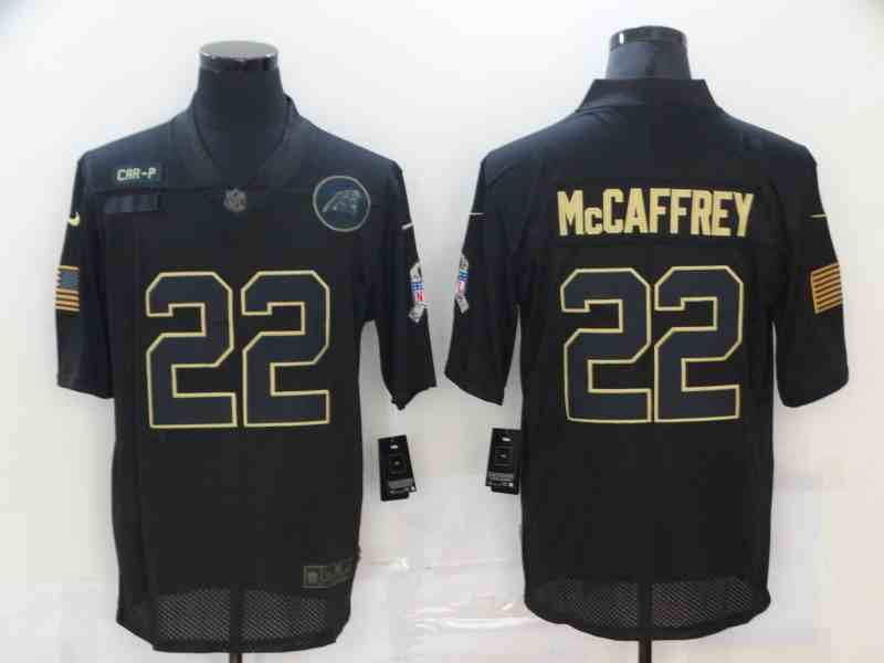 Nike Panthers 22 Christian McCaffrey Black 2020 Salute To Service Limited Jersey