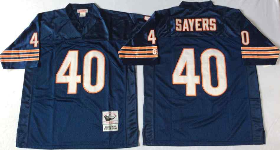 Men's Chicago Bears 40 Gale Sayers Throwback Navy Blue Jersey
