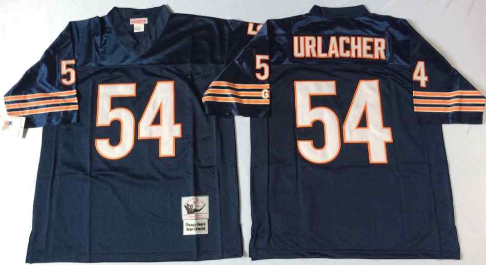 Men's Chicago Bears 54 Brian Urlacher Throwback Navy Blue Jersey