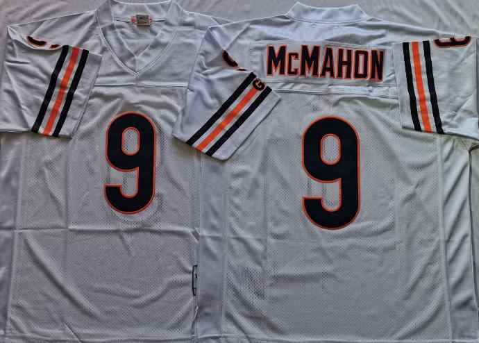 Men's Chicago Bears 9 Jim McMahon Throwback White Jersey