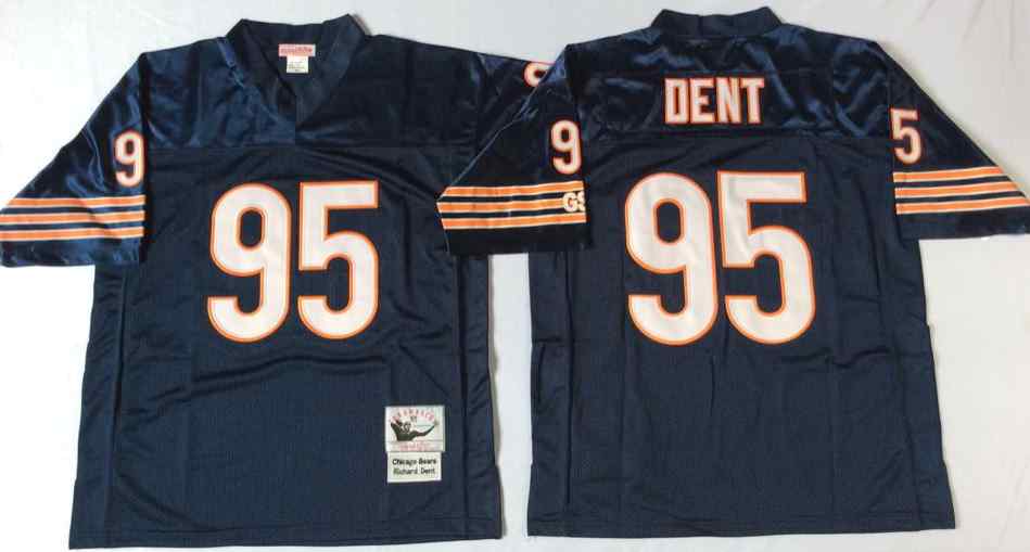 Men's Chicago Bears 95 Richard Dent Throwback Navy Blue Jersey