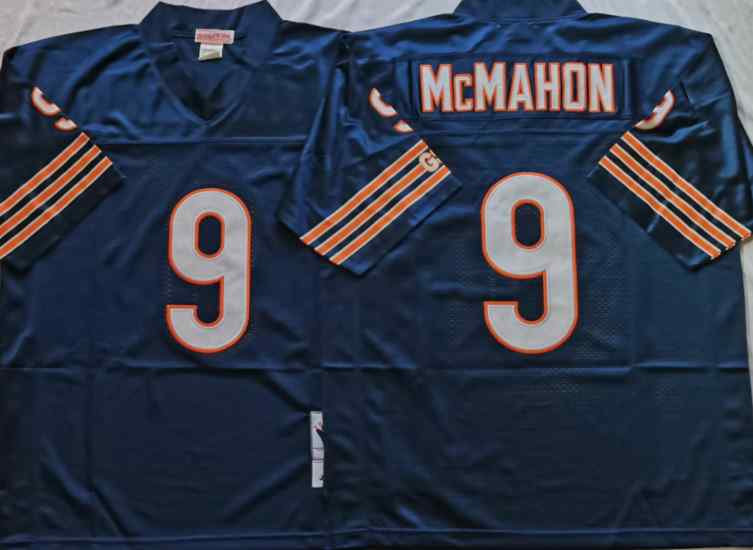 Men's Chicago Bears 9 Jim McMahon Throwback Blue Jersey