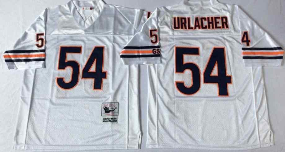 Men's Chicago Bears 54 Brian Urlacher Throwback White Jersey