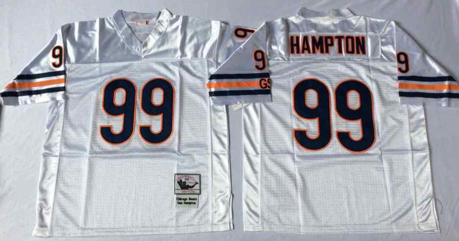 Men's Chicago Bears 99 Dan Hampton Throwback White Jersey