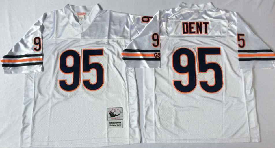 Men's Chicago Bears 95 Richard Dent Throwback White Jersey