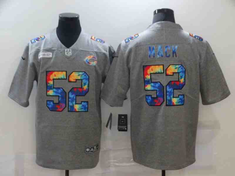 Nike Bears 52 Khalil Mack Gray Vapor Untouchable Rainbow Limited Jersey