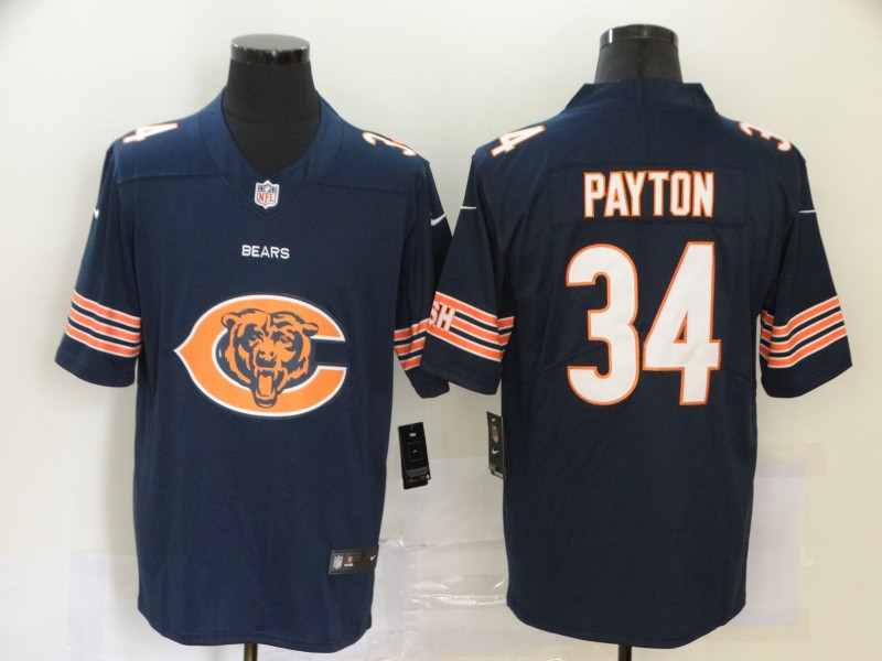 Nike Bears 34 Walter Payton Navy Team Big Logo Vapor Untouchable Limited Jersey
