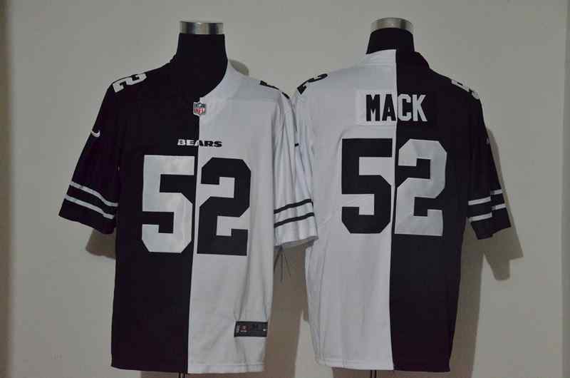 Nike Bears 52 Khalil Mack Black And White Split Vapor Untouchable Limited Jersey
