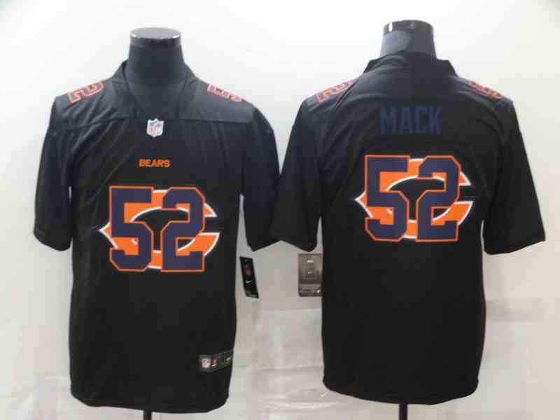 Nike Bears 52 Khalil Mack Black Shadow Logo Limited Jersey