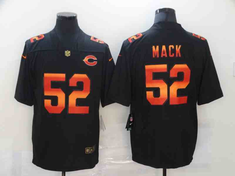 Nike Bears 52 Khalil Mack Black colorful fashion Edition  Limited Jersey