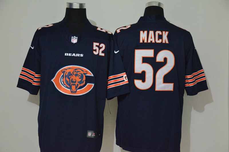 Nike Bears 52 Khalil Mack Navy Team Big Logo Number Vapor Untouchable Limited Jersey