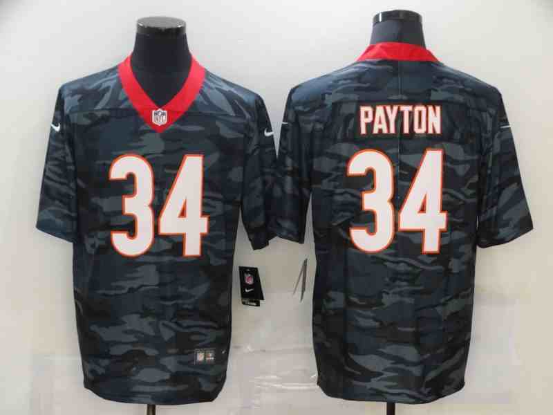 Men Chicago Bears 34 Payton 2020 Nike 2nd Camo Salute to Service Limited NFL Jerseys