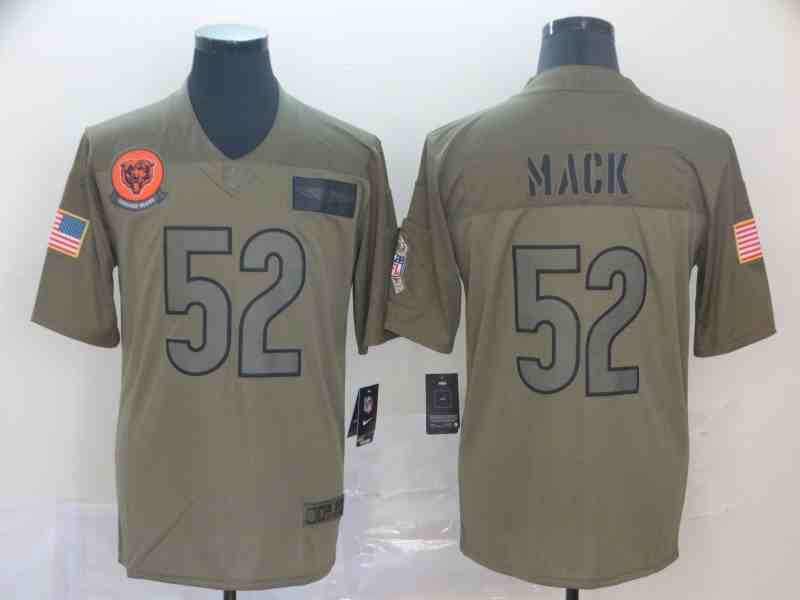 Nike Bears 52 Khalil Mack 2019 Olive Salute To Service Limited Jersey