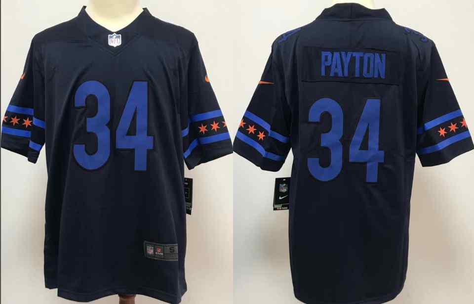 Nike Bears 34 Walter Payton Black City Edition Vapor Untouchable Limited Jersey
