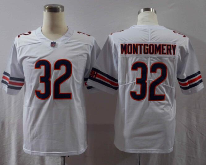 Nike Bears 32 David Montgomery White Men's Stitched NFL Vapor Untouchable Limited Jersey