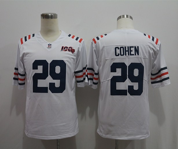 Chicago Bears 29 Tarik Cohen 2019 Alternate White 100th Season Classic Limited Jersey