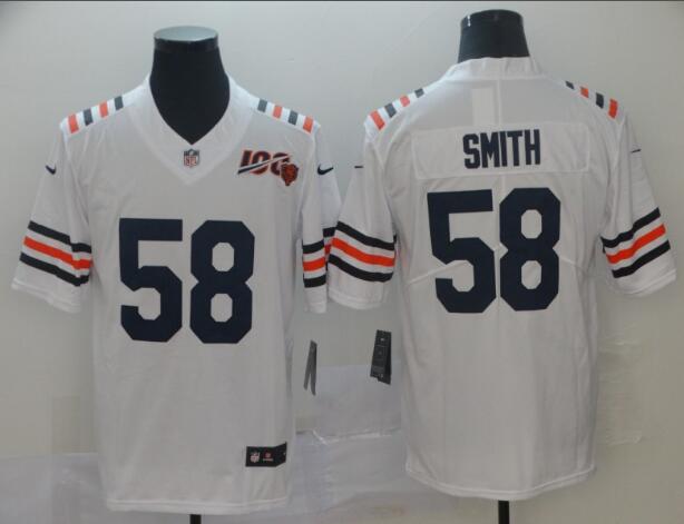 Chicago Bears 58 Roquan Smith 2019 Alternate White 100th Season Classic Limited Jersey