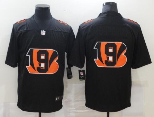 Nike Bengals 9 Joe Burrow Black Shadow Logo Limited Jersey