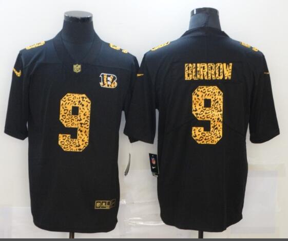 Nike Bengals 9 Joe Burrow Black Leopard Vapor Untouchable Limited Jersey
