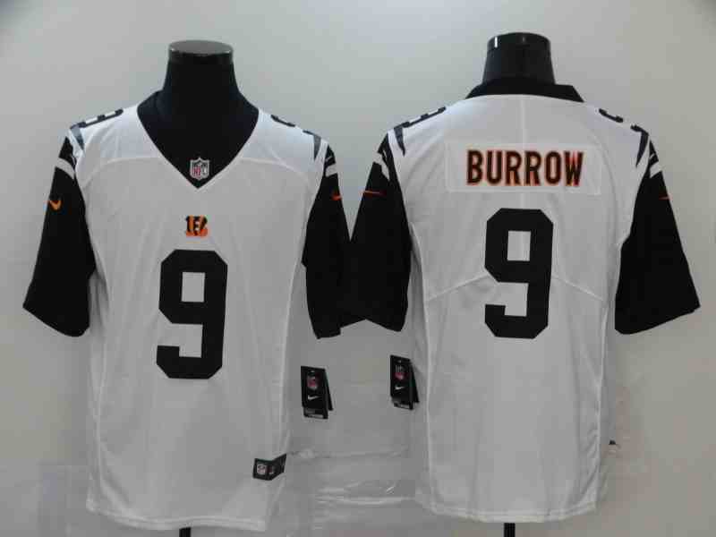 Nike Bengals 9 Joe Burrow Blank white Vapor Untouchable Limited Jersey