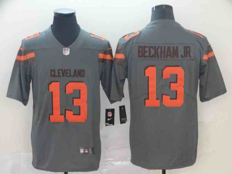 Nike Browns 13 Odell Beckham Jr Gray Inverted Legend Limited Jersey
