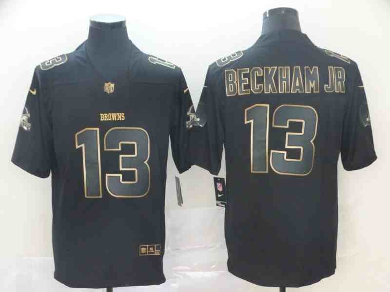Nike Browns 13 Odell Beckham Jr Black Gold Vapor Untouchable Limited Jersey