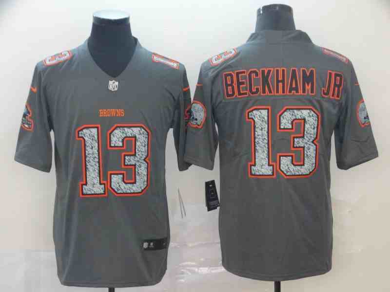 Nike Browns 13 Odell Beckham Jr. Gray Camo Vapor Untouchable Limited Jersey