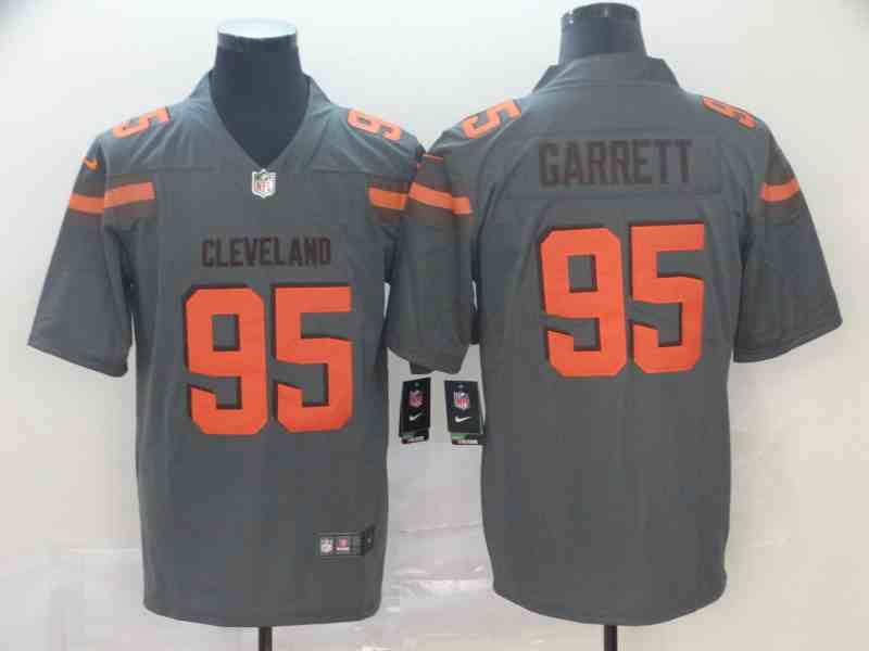 Nike Browns 95 Myles Garrett Gray Inverted Legend Jersey