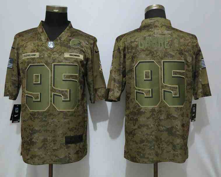 New Nike Cleveland Browns 95 Garrett Nike Camo Salute to Service Limited Jersey