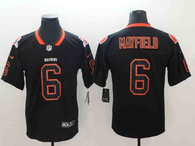 Nike Browns  6 Baker Mayfield Black Shadow Legend Limited Jersey