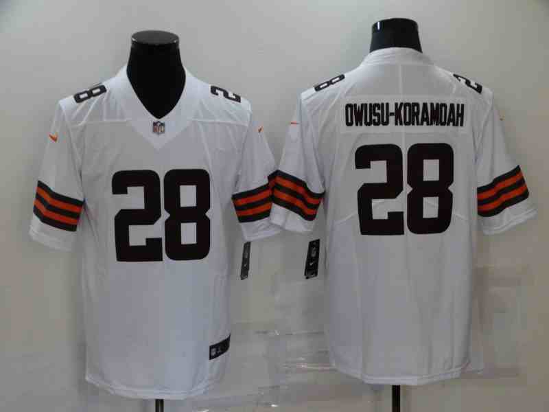 Nike Browns 28 Jeremiah Owusu Koramoah white 2021 NFL Draft Vapor Untouchable Limited Jersey